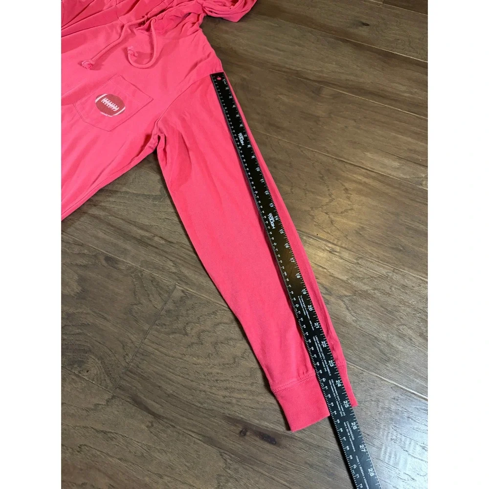 Vineyard Vines Mens Pink Football Graphic Hooded‎ Long Sleeve T-Shirt Small
